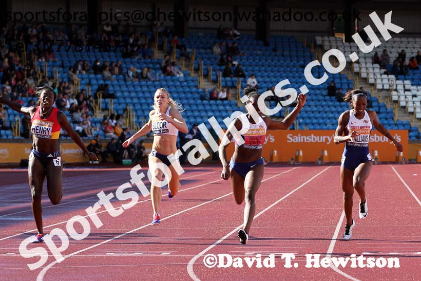 Womens 100 metres, Sainsbury's British Champs, Alexander Stadium, Birmingham. Photo: David T. Hewitson/Sprts for All Pics